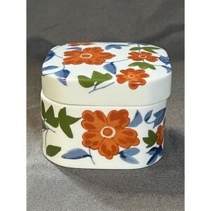 VTG Counterpoint San Francisco Floral Trinket‎ Box Ceramic 3.5" W 2.5" H (2413)